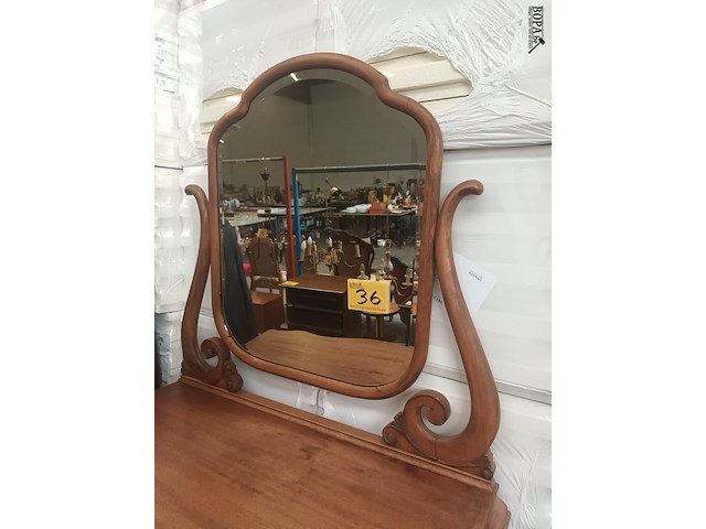 Lot 36 - art nouveau ladekast met spiegel - afbeelding 1 van  5