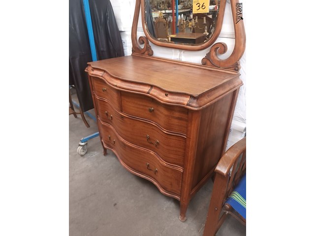 Lot 36 - art nouveau ladekast met spiegel - afbeelding 2 van  5