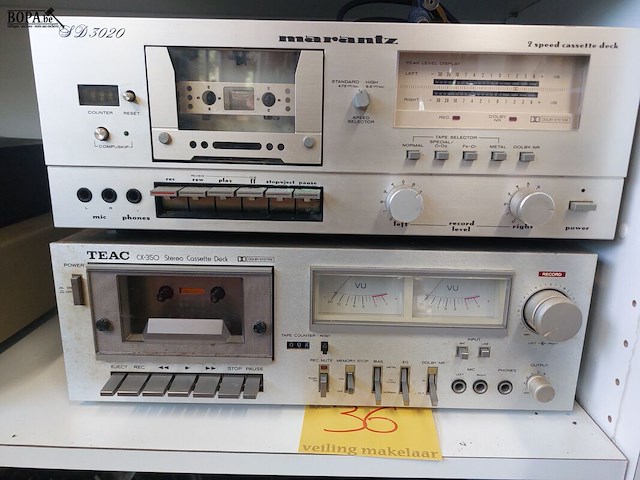 Lot 36 - casettespelers marantz en teac - afbeelding 1 van  5