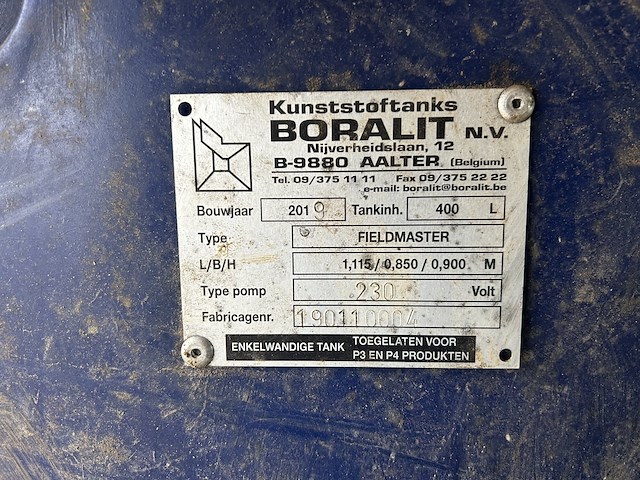 Lot 36 - fieldmaster mazouttank met pomp - afbeelding 2 van  4