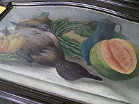 Lot 36 - schilderij - afbeelding uit keuken - verwerkt in houten meub - afbeelding 3 van  4