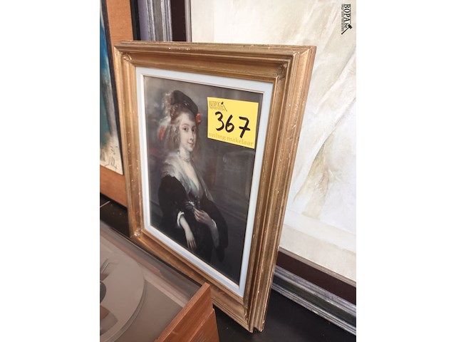 Lot 367 - kader edele dame - afbeelding 3 van  3