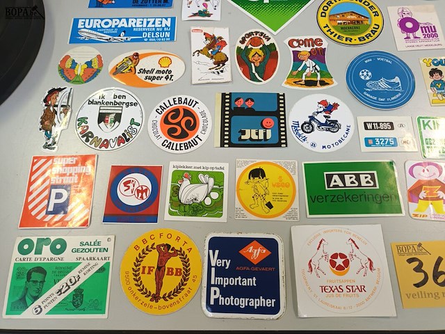 Lot 368 - reclame stickers. 80 stuks - afbeelding 4 van  5
