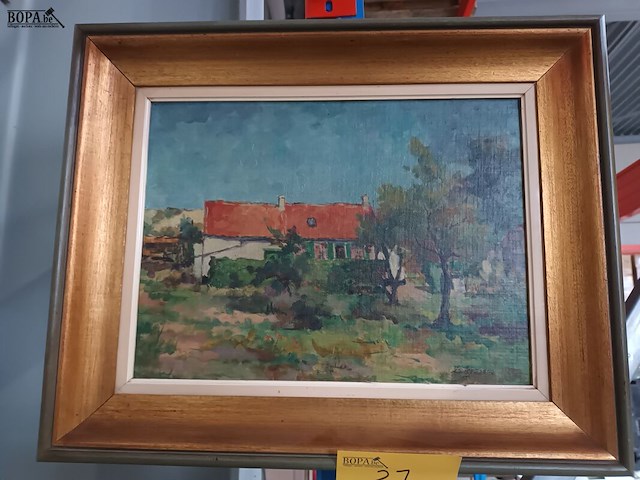 Lot 37 - schilderij. 2 stuks - afbeelding 2 van  5