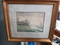 Lot 37 - schilderij. 2 stuks - afbeelding 3 van  5