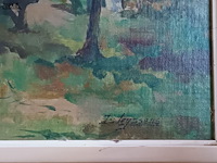 Lot 37 - schilderij. 2 stuks - afbeelding 4 van  5