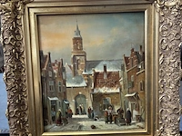 Lot 37 - schilderij tafereel get.