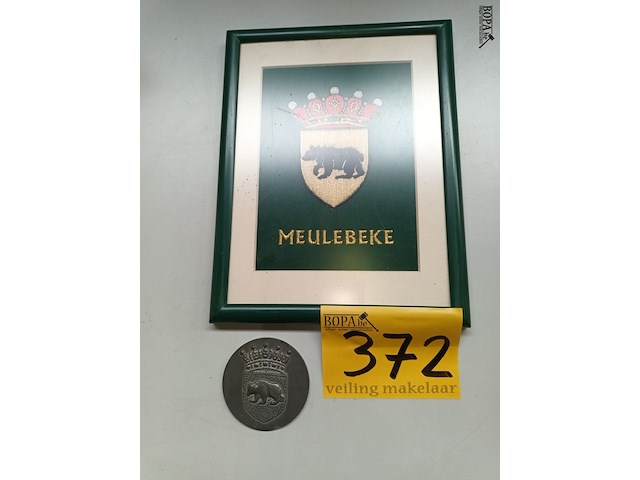 Lot 372 - meulebeke medaille en kader - afbeelding 1 van  4