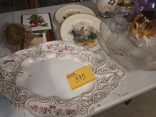 Lot 375 - plateau en decoratie. 10 stuks - afbeelding 1 van  4