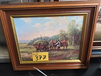 Lot 377 - schilderij paarden - afbeelding 1 van  3