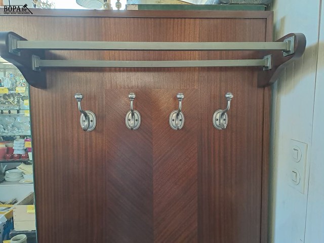 Lot 38 - art deco halmeubel eikenhout met spiegel en paraplubak - afbeelding 3 van  4