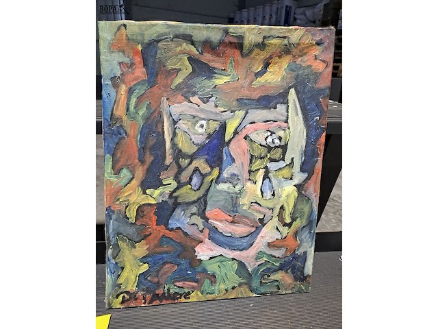 Lot 38 - duo abstract schilderijen de falkere - afbeelding 3 van  3