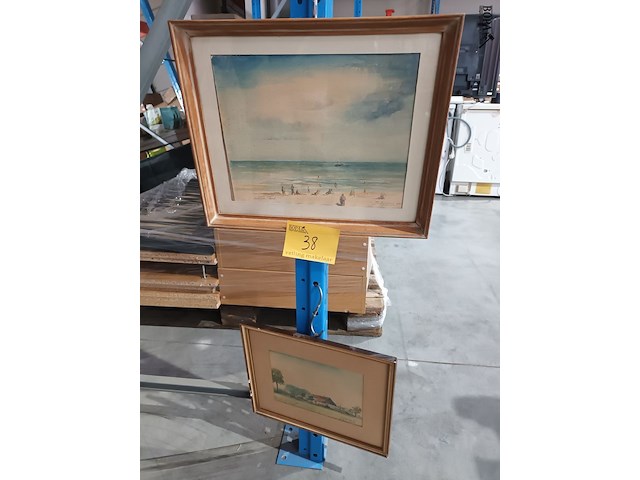 Lot 38 - schilderij. 2 stuks - afbeelding 1 van  5