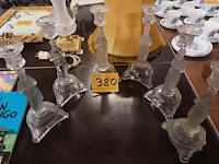 Lot 380 - kandelaars in glas. 6 stuks - afbeelding 1 van  4