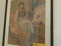 Lot 382 - kader moeder met wieg - afbeelding 1 van  3