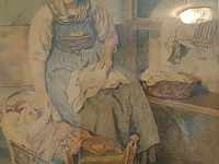 Lot 382 - kader moeder met wieg - afbeelding 2 van  3