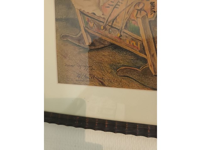 Lot 382 - kader moeder met wieg - afbeelding 3 van  3