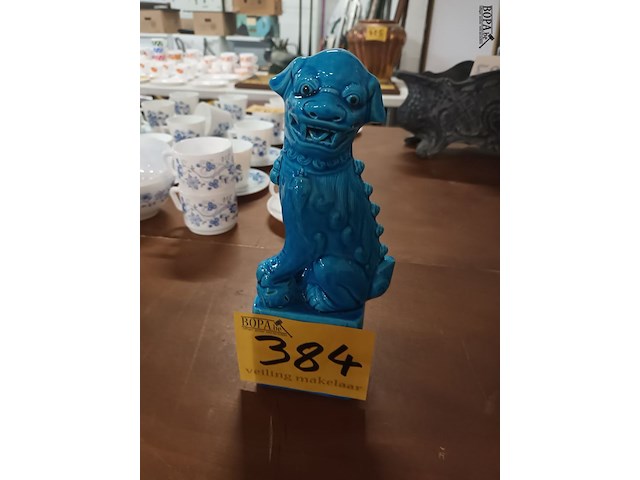 Lot 384 - chinees beeldje blauwe draak - afbeelding 1 van  4