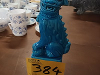 Lot 384 - chinees beeldje blauwe draak - afbeelding 1 van  4