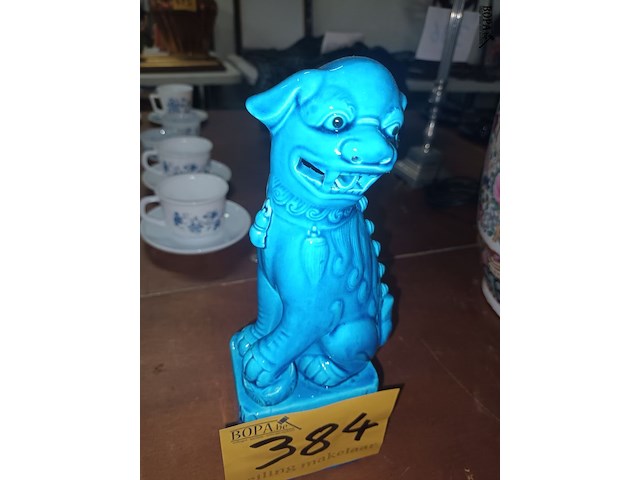 Lot 384 - chinees beeldje blauwe draak - afbeelding 2 van  4