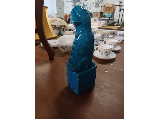 Lot 384 - chinees beeldje blauwe draak - afbeelding 3 van  4