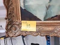 Lot 39 - schilderij bloemen en fruit - afbeelding 4 van  4