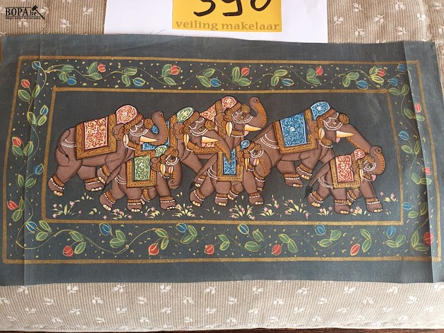 Lot 390 - olifanten op stof. 2 stuks - afbeelding 3 van  3