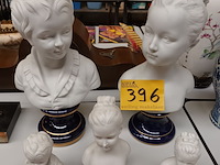 Lot 396 - porseleinen bustes limoges. 5 stuks - afbeelding 1 van  5