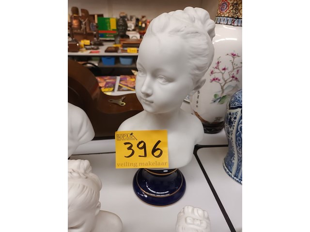 Lot 396 - porseleinen bustes limoges. 5 stuks - afbeelding 3 van  5