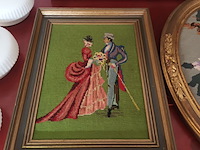 Lot 398 - kaders met geweven doek. 5 stuks - afbeelding 4 van  6