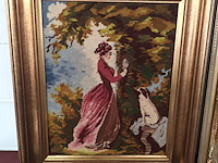 Lot 398 - kaders met geweven doek. 5 stuks - afbeelding 5 van  6