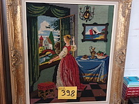 Lot 398 - kaders met geweven doek. 5 stuks - afbeelding 6 van  6