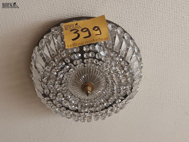 Lot 399 - plafondlamp met kristallen - afbeelding 2 van  3