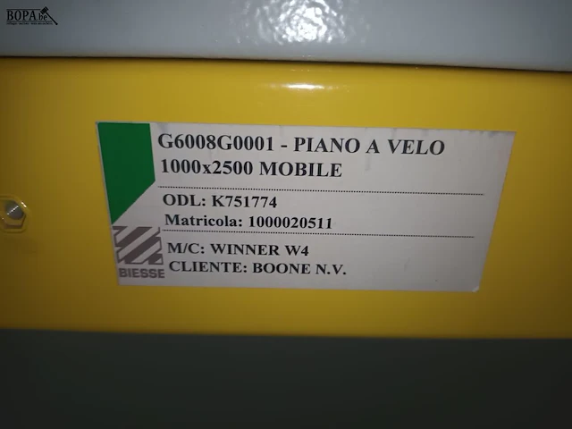 Lot 4 - biesse winner w4 terugloopband - afbeelding 7 van  11
