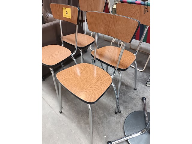 Lot 4 - retro keukenstoelen. 4 stuks - afbeelding 2 van  3