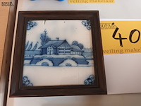 Lot 40 - antieke tegel in kader - afbeelding 4 van  4