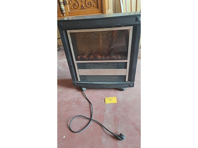 Lot 40 - vrijstaande electrische sfeerhaard zwart frame imitatie vuur - afbeelding 1 van  4