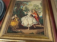 Lot 406 - kaders met geweven doek. 5 stuks - afbeelding 3 van  6