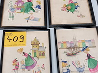 Lot 409 - kaders moeder met kinderen. 4 stuks - afbeelding 1 van  5