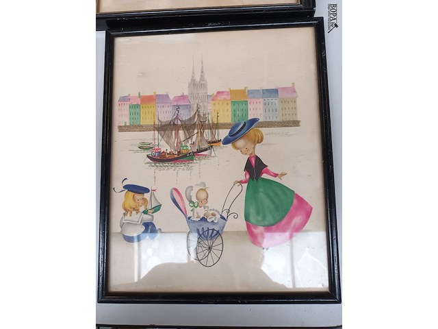 Lot 409 - kaders moeder met kinderen. 4 stuks - afbeelding 2 van  5