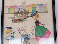 Lot 409 - kaders moeder met kinderen. 4 stuks - afbeelding 2 van  5