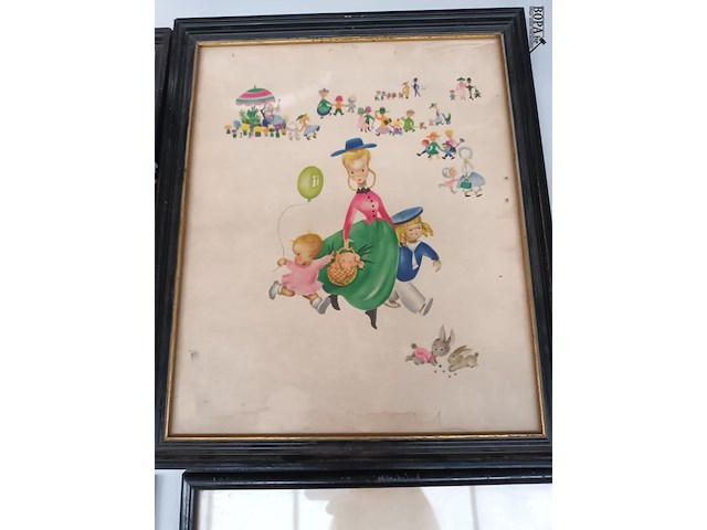 Lot 409 - kaders moeder met kinderen. 4 stuks - afbeelding 3 van  5