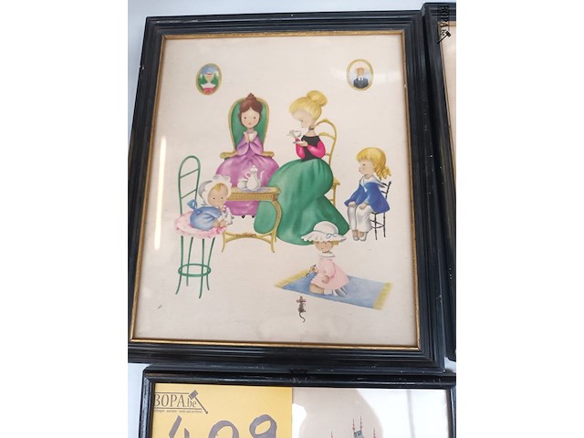 Lot 409 - kaders moeder met kinderen. 4 stuks - afbeelding 4 van  5