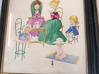 Lot 409 - kaders moeder met kinderen. 4 stuks - afbeelding 4 van  5