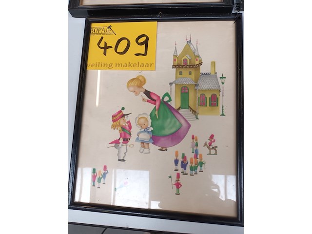 Lot 409 - kaders moeder met kinderen. 4 stuks - afbeelding 5 van  5