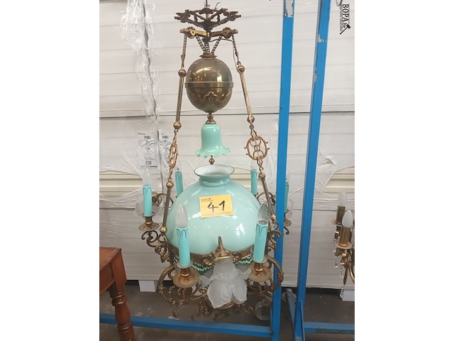 Lot 41 - grote kinké luster in koper - afbeelding 1 van  6