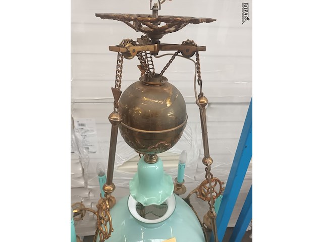 Lot 41 - grote kinké luster in koper - afbeelding 2 van  6