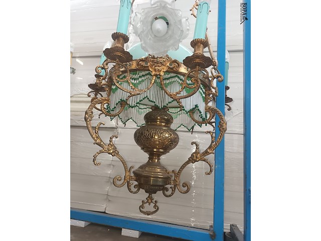 Lot 41 - grote kinké luster in koper - afbeelding 5 van  6