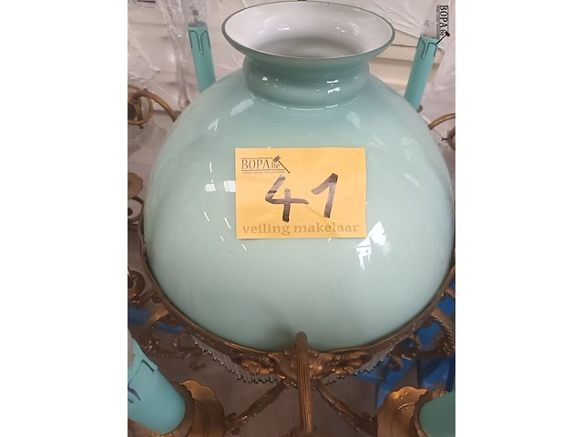 Lot 41 - grote kinké luster in koper - afbeelding 6 van  6