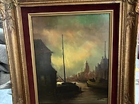 Lot 41 - schilderij boot get. - afbeelding 2 van  4